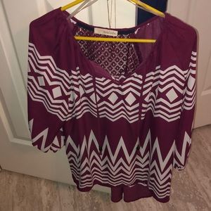 Maroon chevron top